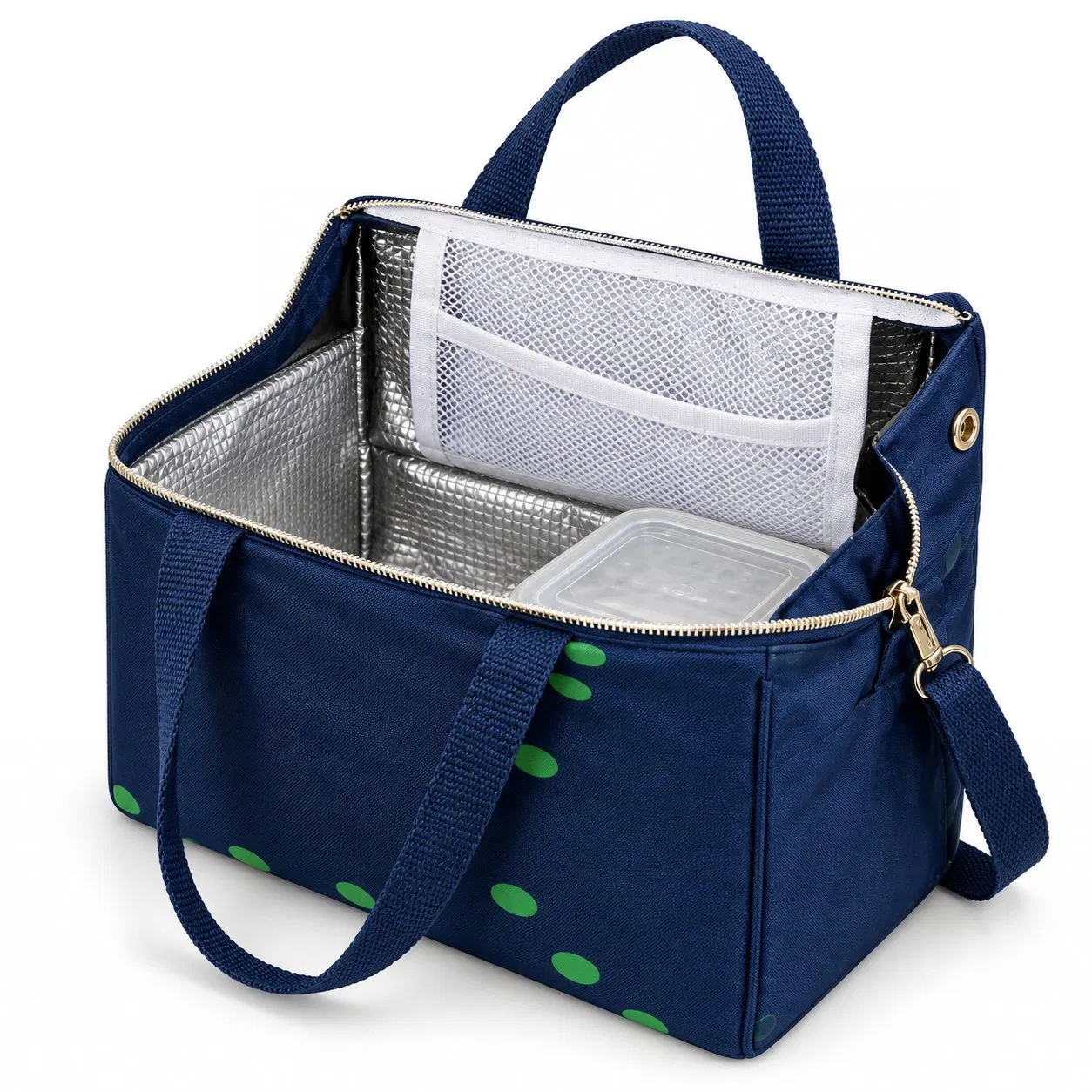 Custom Printed Insulated Lunch Cooler Bag with Zipper and Carry Handles