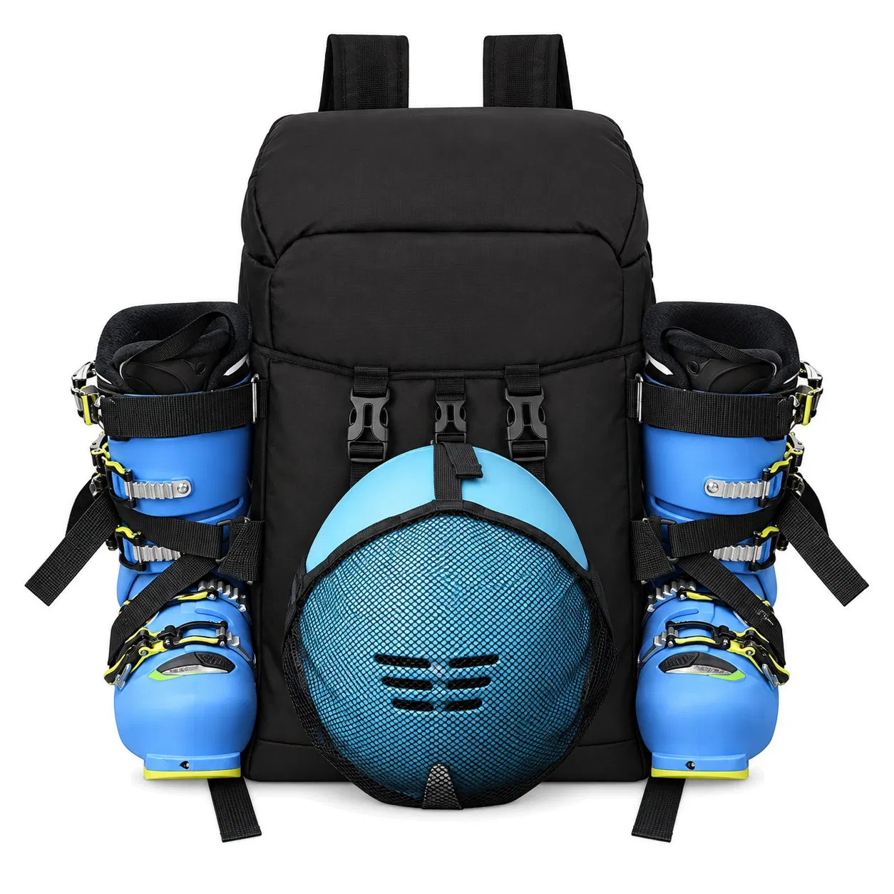 Custom Nylon Ski Gear Backpack with Boot Holders and Helmet Storage