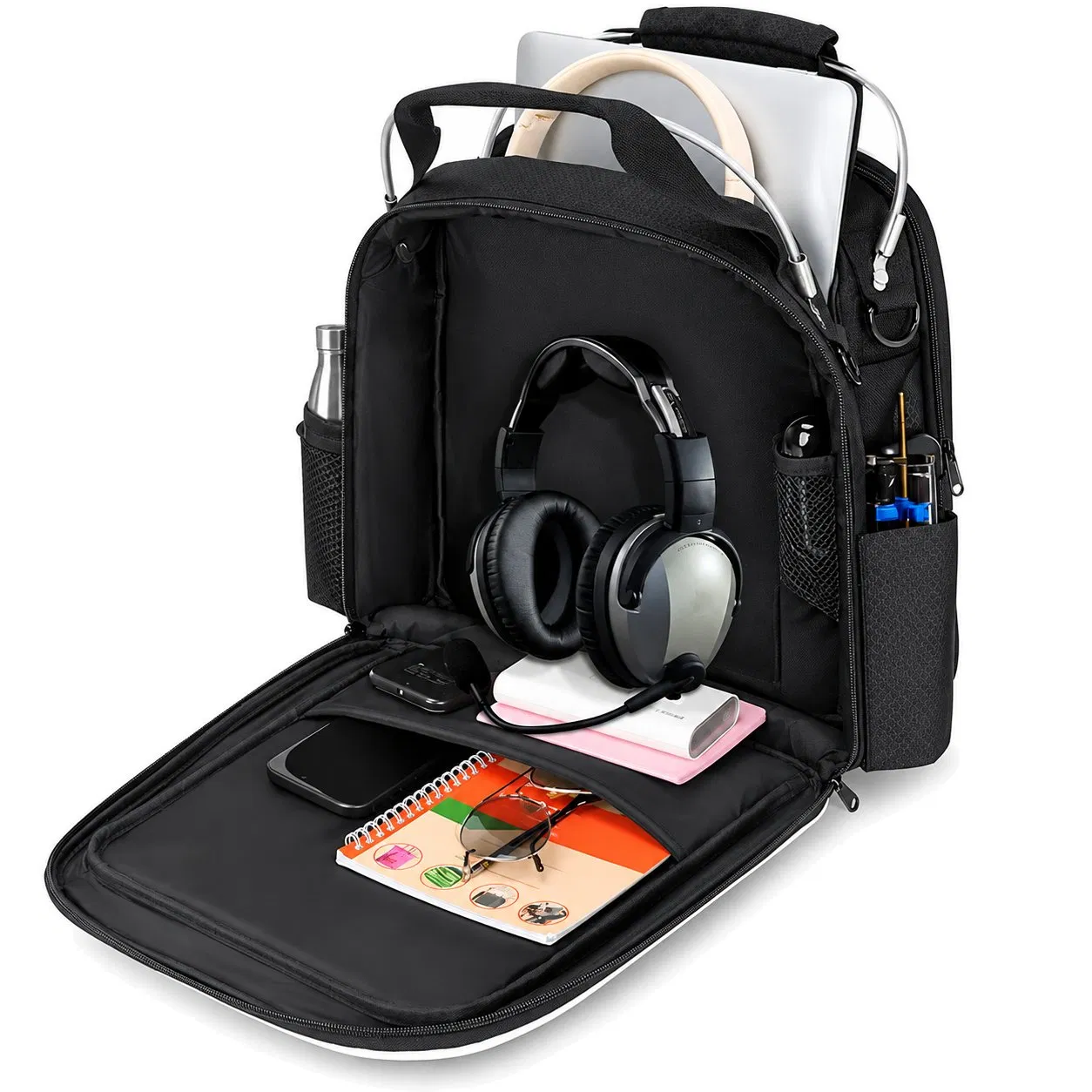 Custom Nylon Pilot Headset and Laptop Carrying Bag with Padded Compartments
