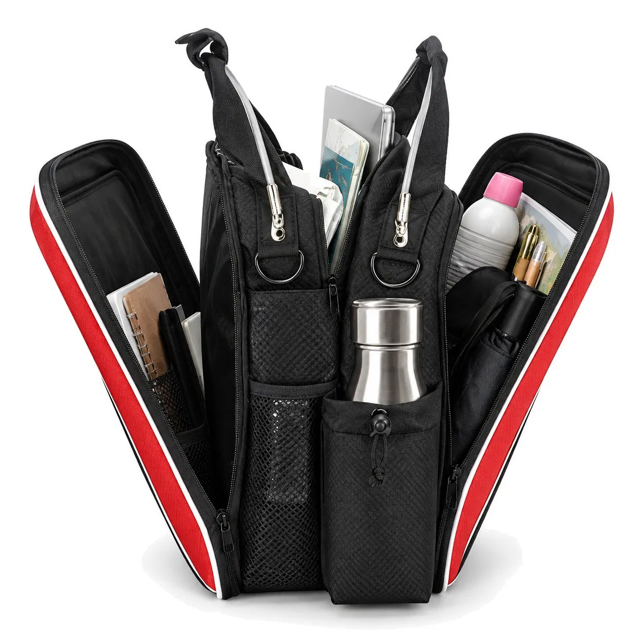 Custom Nylon Pilot Headset and Laptop Carrying Bag with Padded Compartments