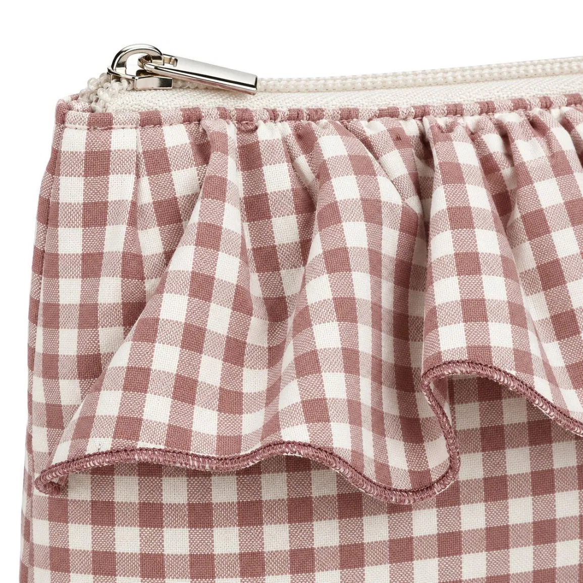 Custom Ruffle Polyester Baby Essentials Organizer Bag with Gingham Pattern