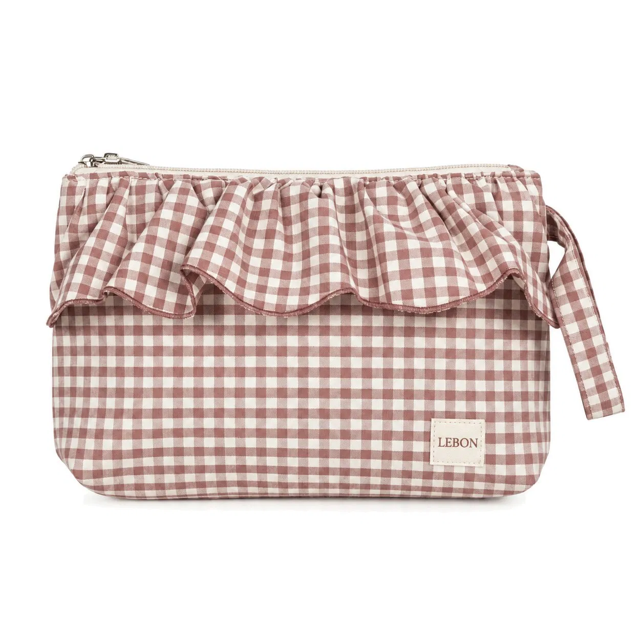 Custom Ruffle Polyester Baby Essentials Organizer Bag with Gingham Pattern