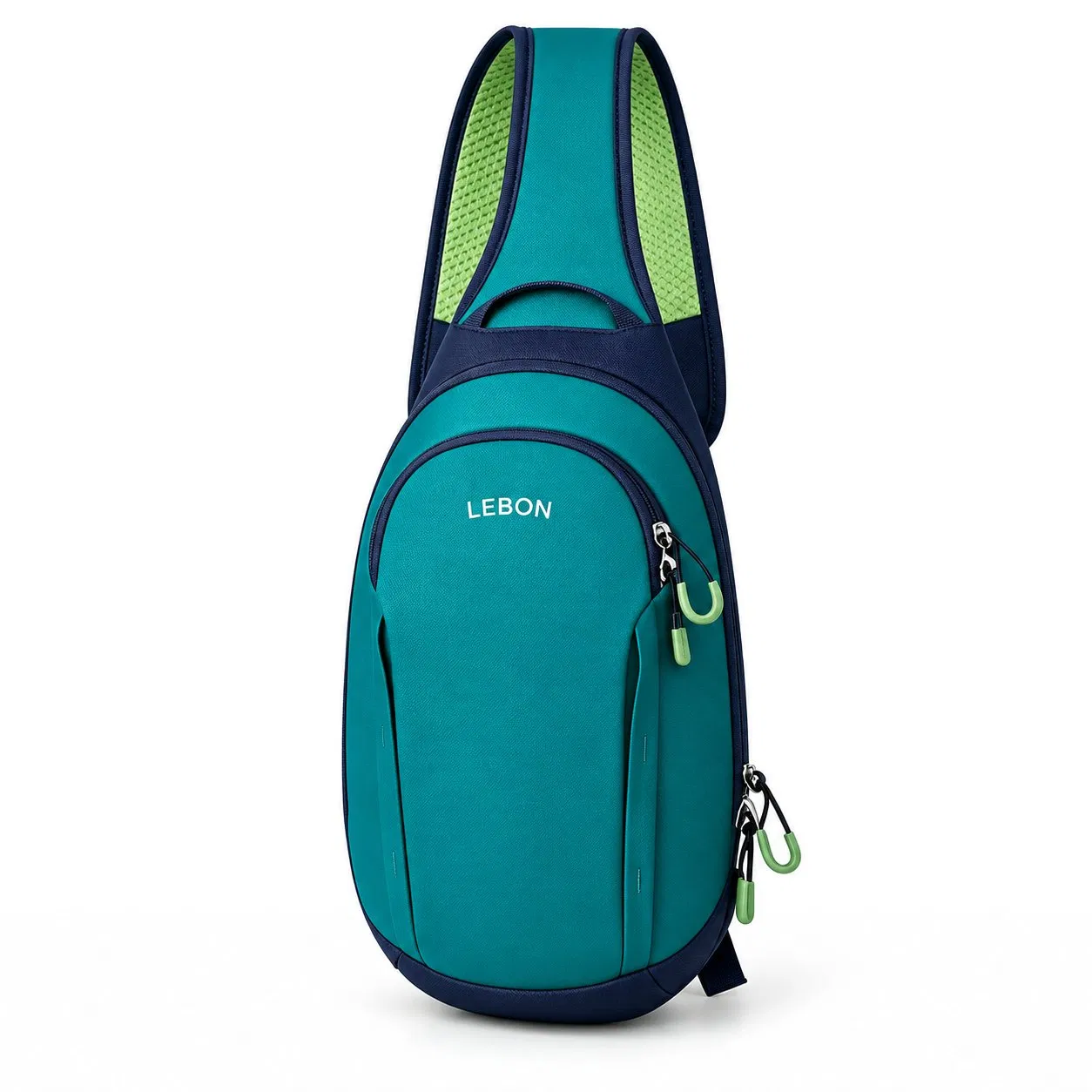 Custom 5L Polyester Sling Bag with Dual U Zip Opening and Front Mesh Pocket