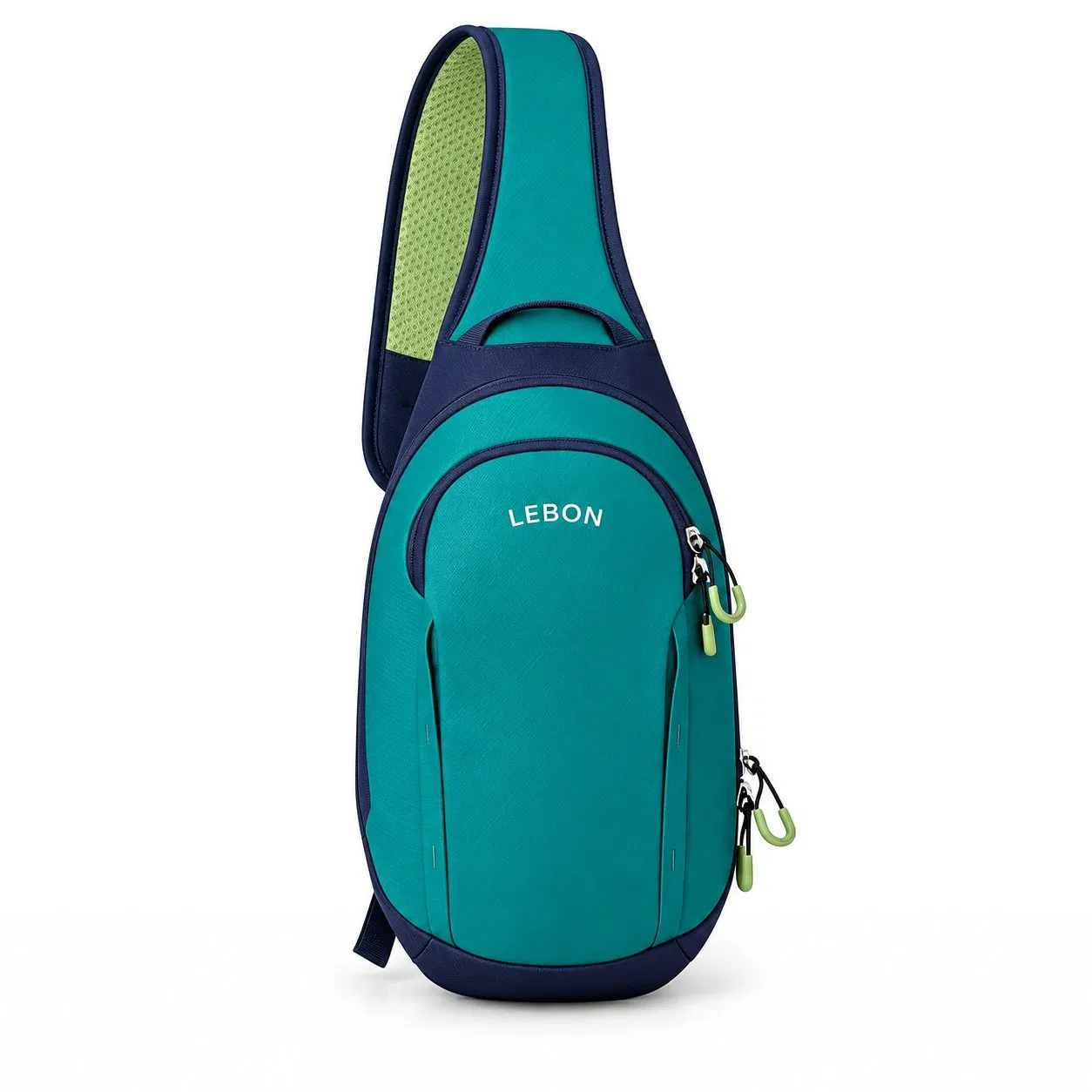 Custom 5L Polyester Sling Bag with Dual U Zip Opening and Front Mesh Pocket