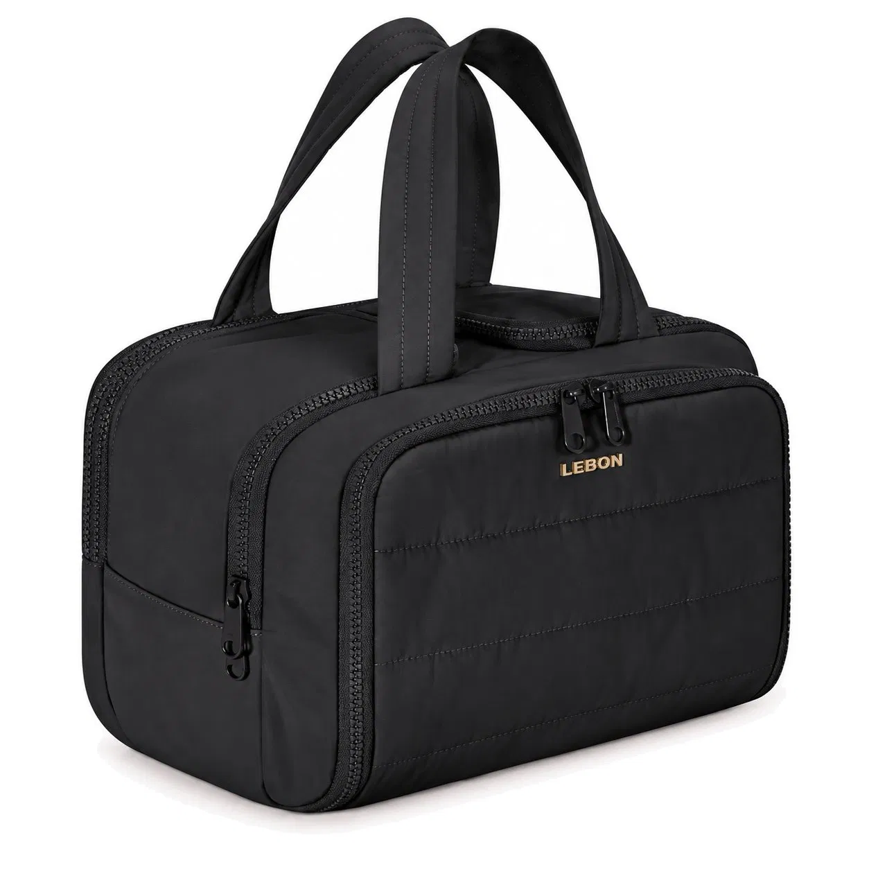 Custom Polyester Travel Makeup Bag with Wide Opening and Brush Organizer