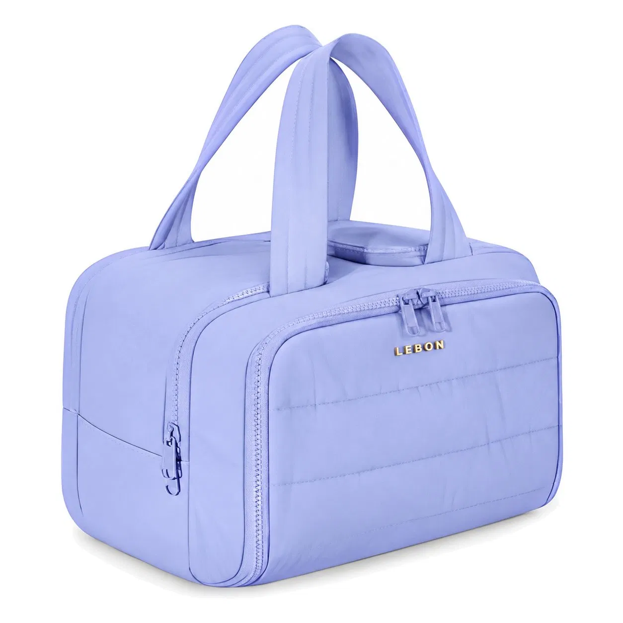 Custom Polyester Travel Makeup Bag with Wide Opening and Brush Organizer