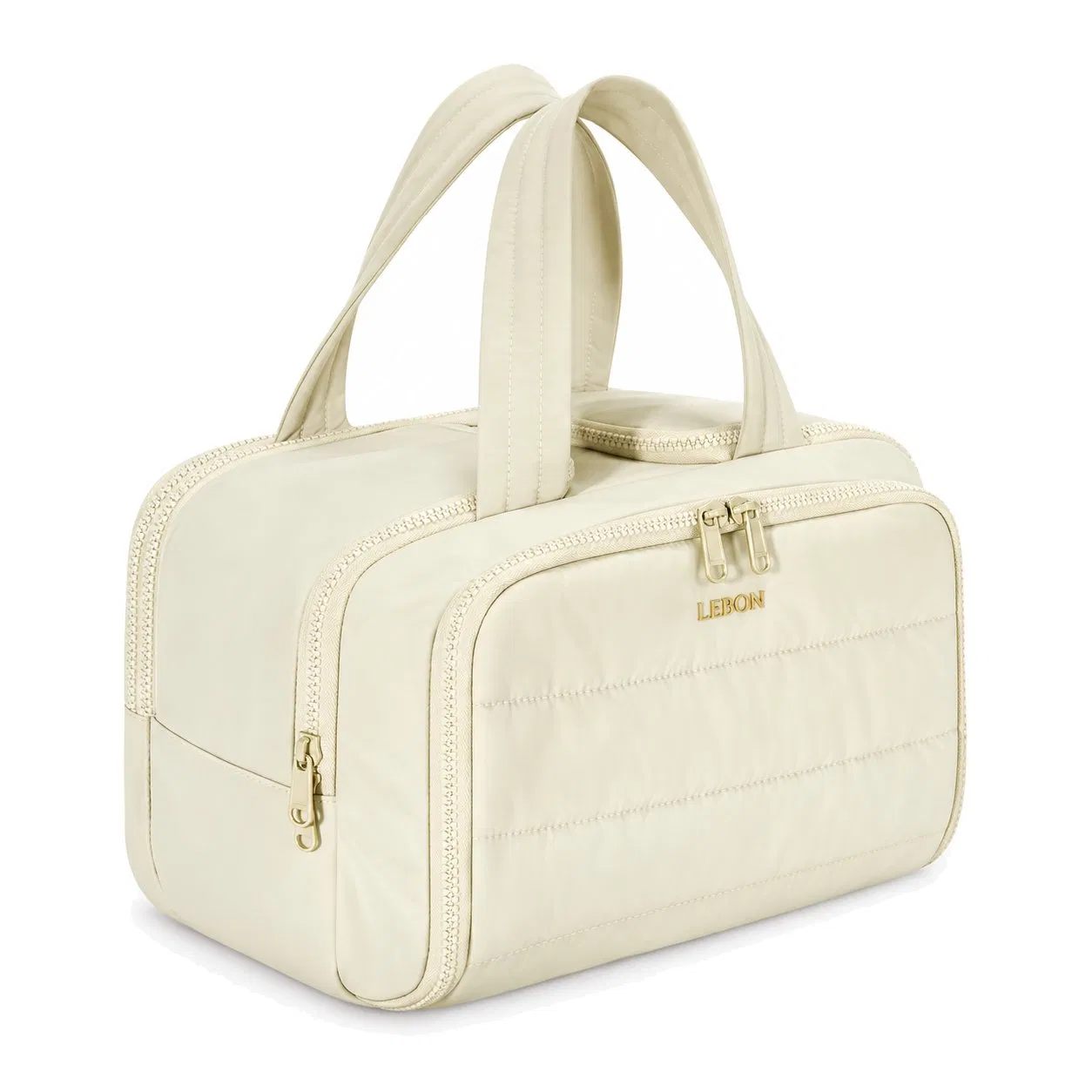 Custom Polyester Travel Makeup Bag with Wide Opening and Brush Organizer