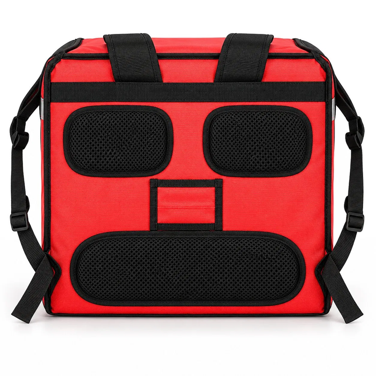Custom Polyester Insulated Food Delivery Backpack with Front Opening and Reflective Trim