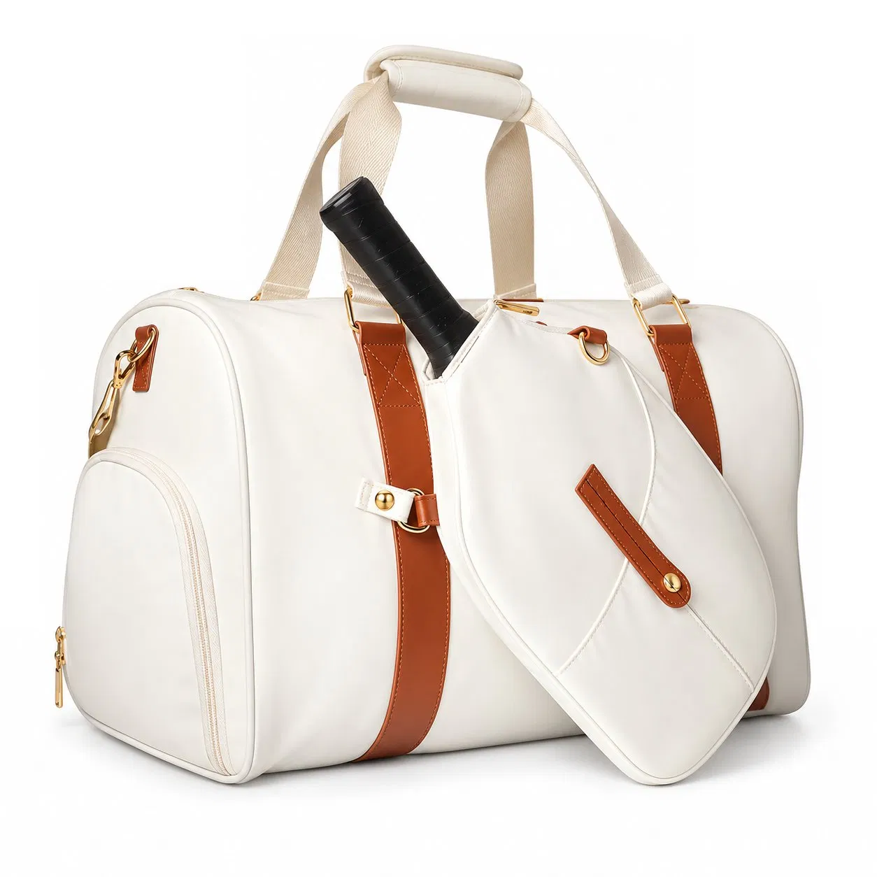 Custom Polyester Pickleball Duffle Bag with Paddle Pocket and Shoe Compartment