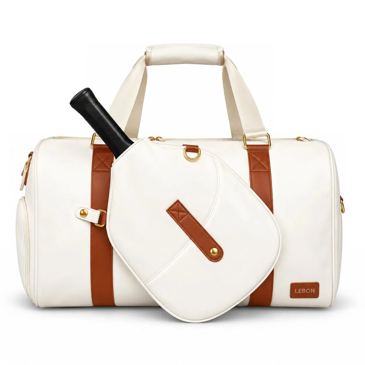 Custom Polyester Pickleball Duffle Bag with Paddle Pocket and Shoe Compartment
