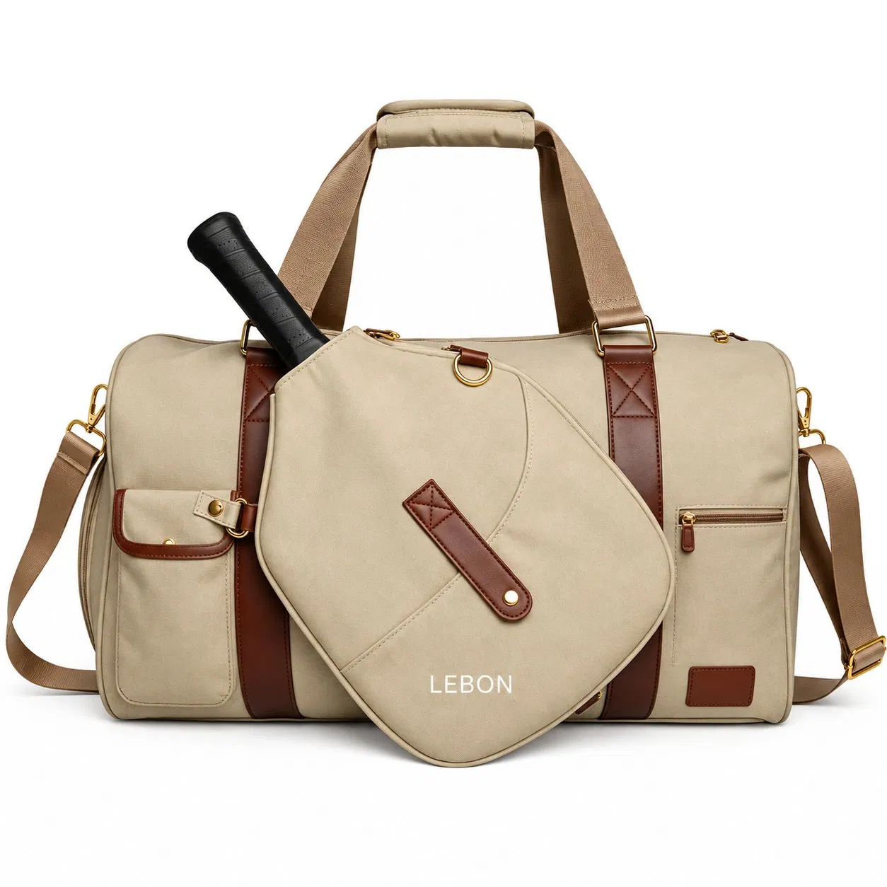 Custom Polyester Pickleball Duffle Bag with Paddle Pocket and Shoe Compartment