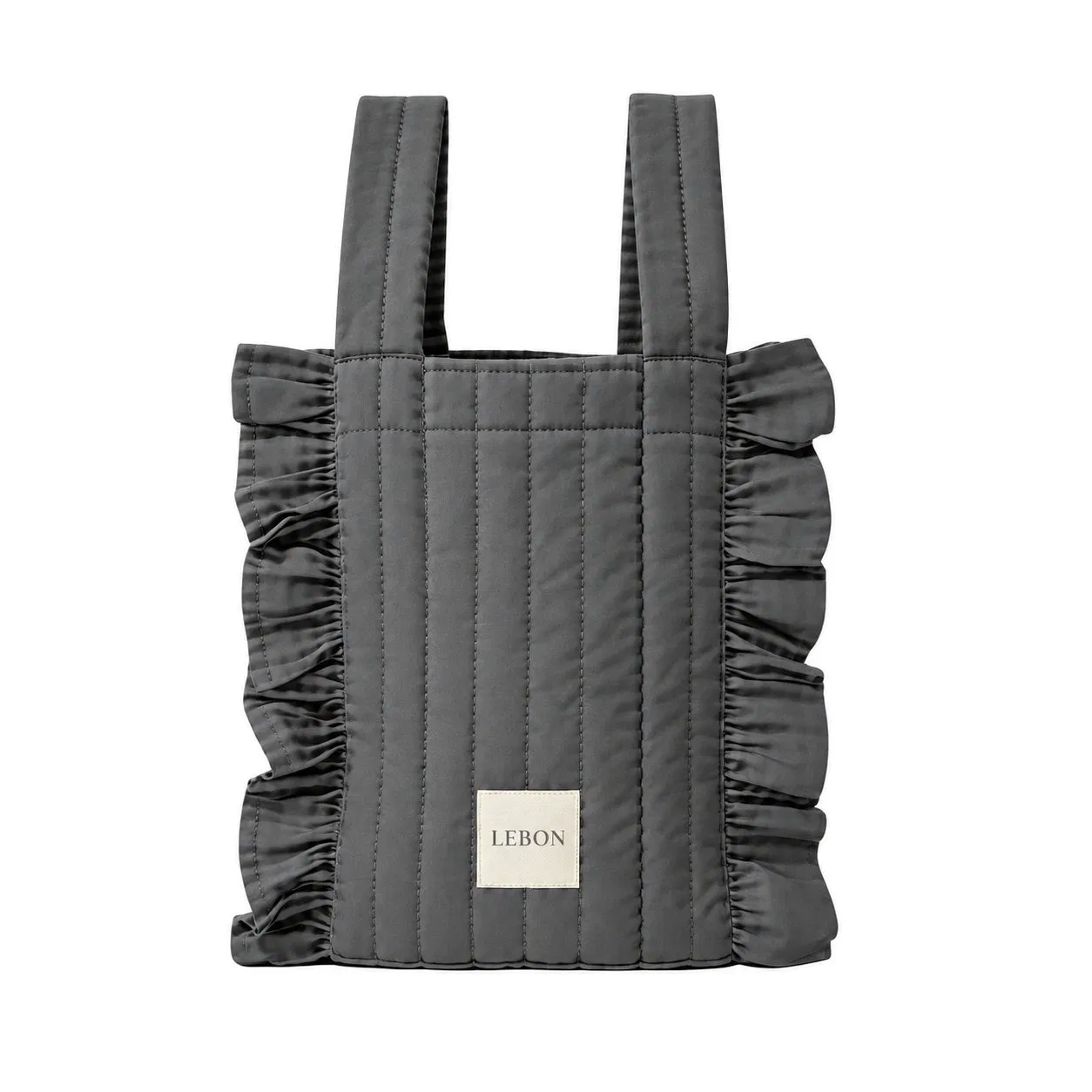 Custom Gingham Quilted Stroller Organizer Tote Bag with Ruffle Trim