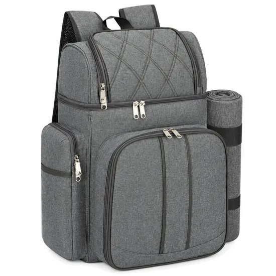 Reusable Insulated Picnic Cooler Backpack for Camping and Food Storage