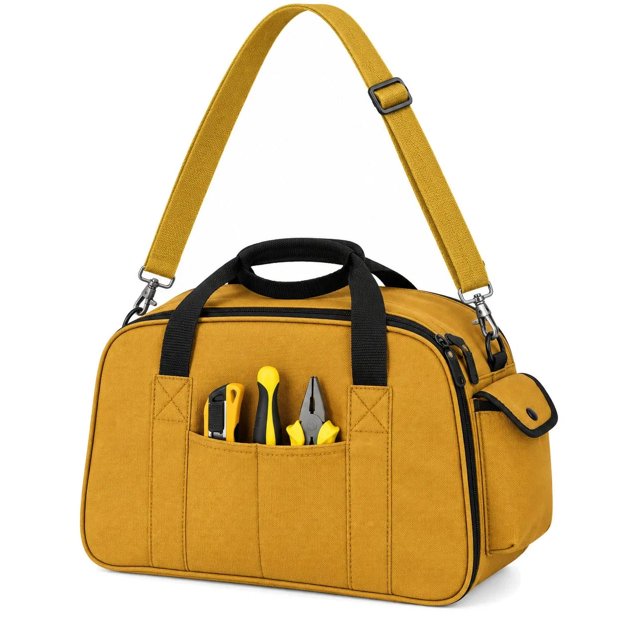 Custom Nylon Zipper Tote Organizer Bag with Multiple Compartments for Tools Crafts and Daily Storage