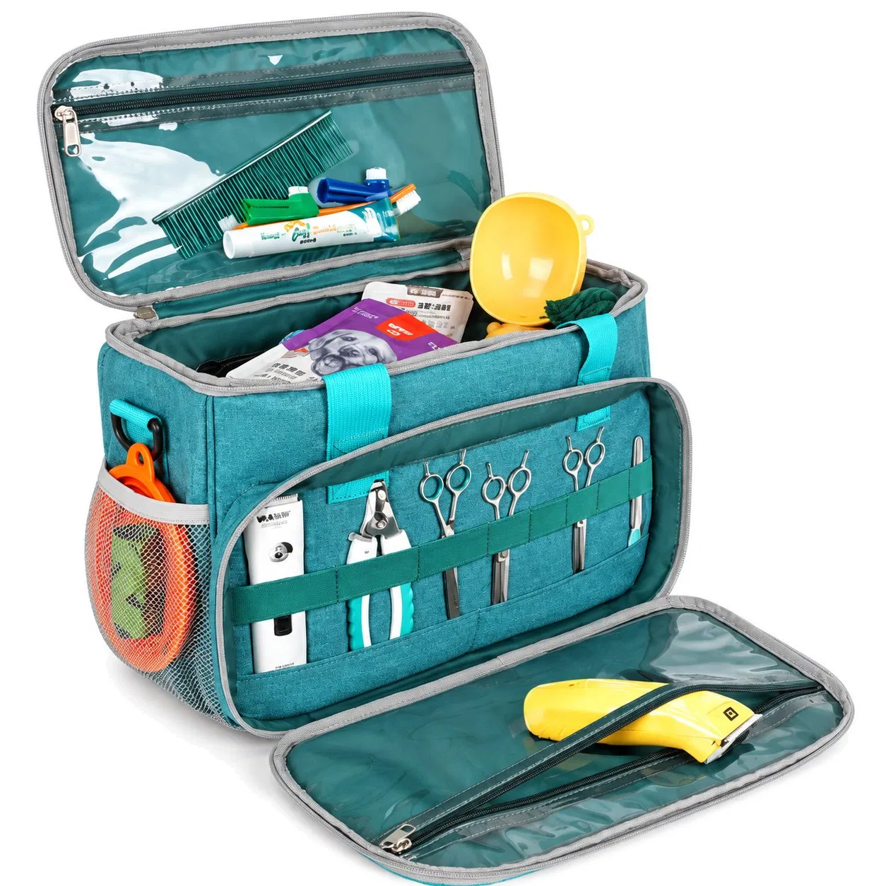 Custom Oxford Pet Grooming Tool Bag with Multi Pocket Organizer