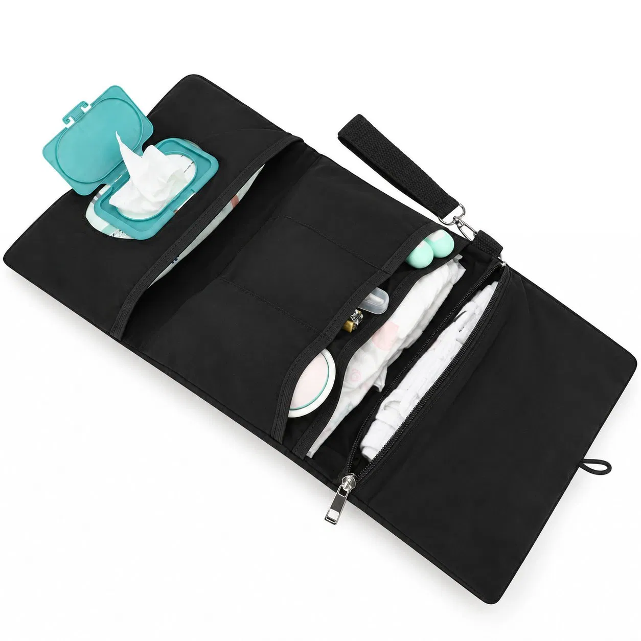 Custom Quilted Foldable Baby Diaper Organizer Pouch for Stroller Travel