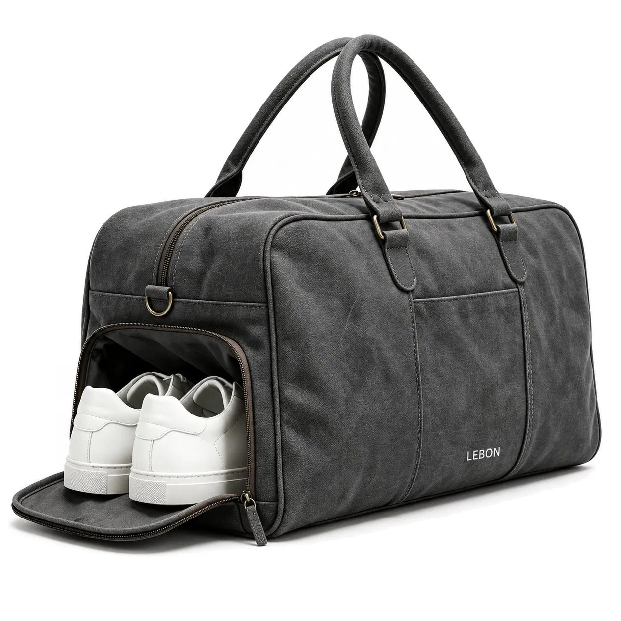 Custom Canvas Weekender Duffle Bag with Shoe Compartment for Travel Gym