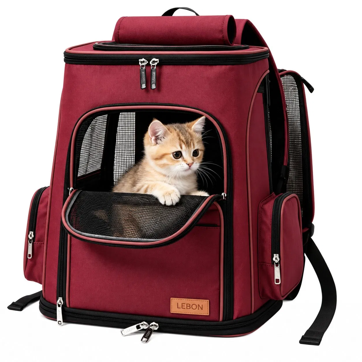 Custom Oxford Pet Carrier Bag with Breathable Mesh for Cats and Small Dogs