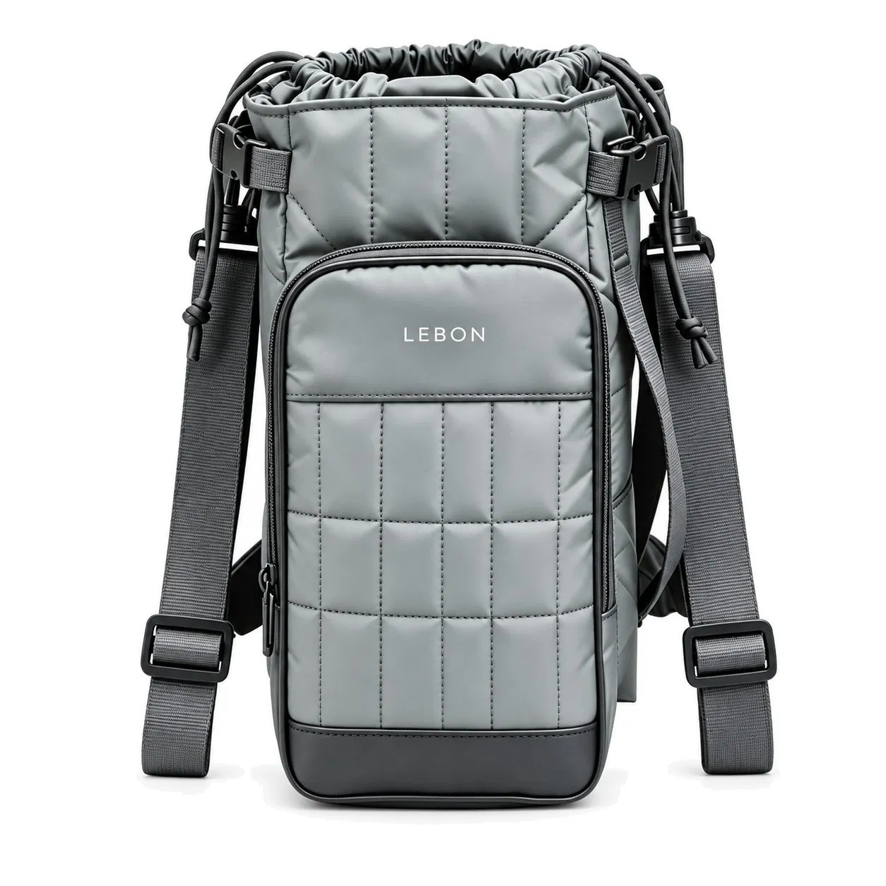 Custom Quilted Insulated Water Bottle Sling Bag with Adjustable Shoulder Strap