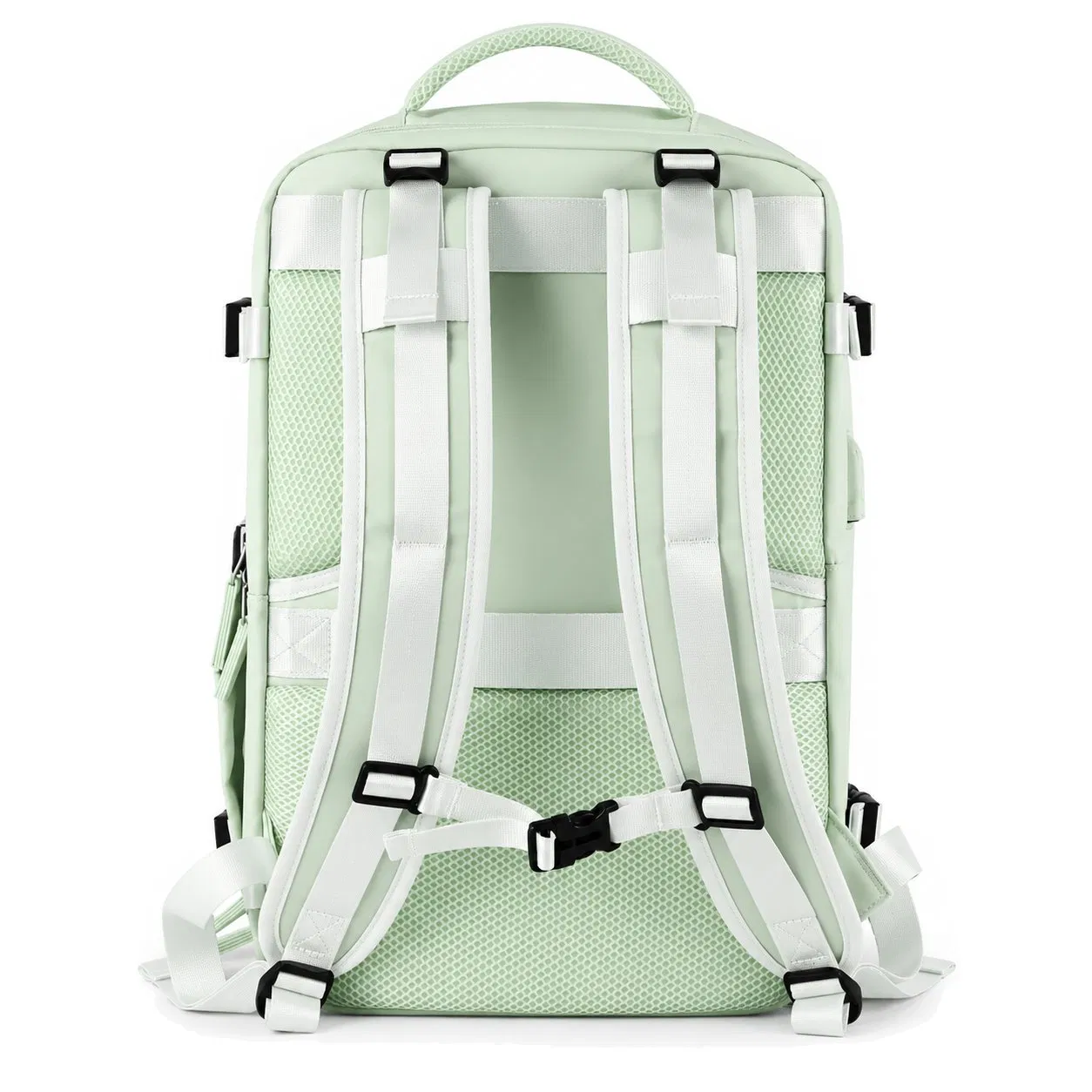 Expandable Polyester Travel Laptop Backpack with Wide Opening and Multiple Pockets
