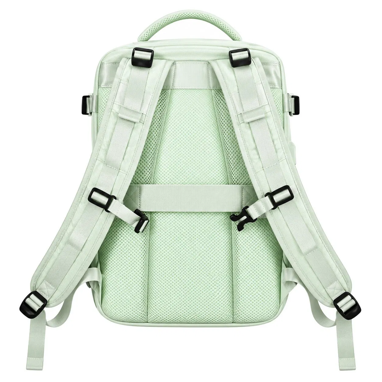 Expandable Polyester Travel Laptop Backpack with Wide Opening and Multiple Pockets
