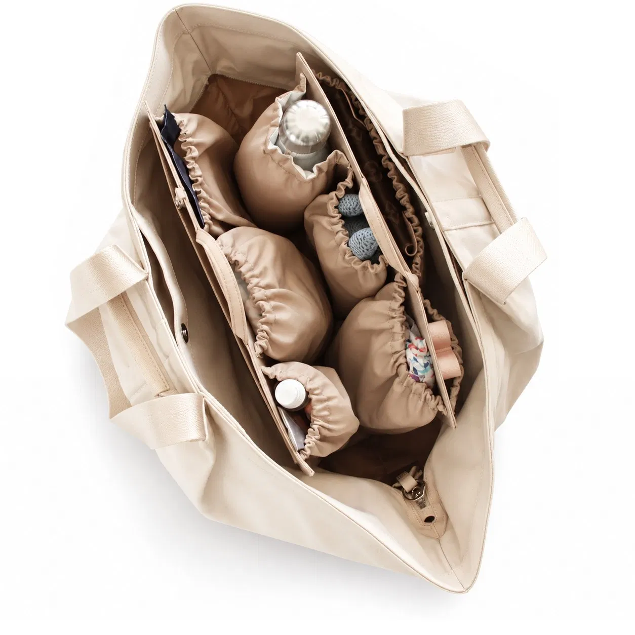Portable Multi Pocket Purse Organizer Insert with Expandable Storage