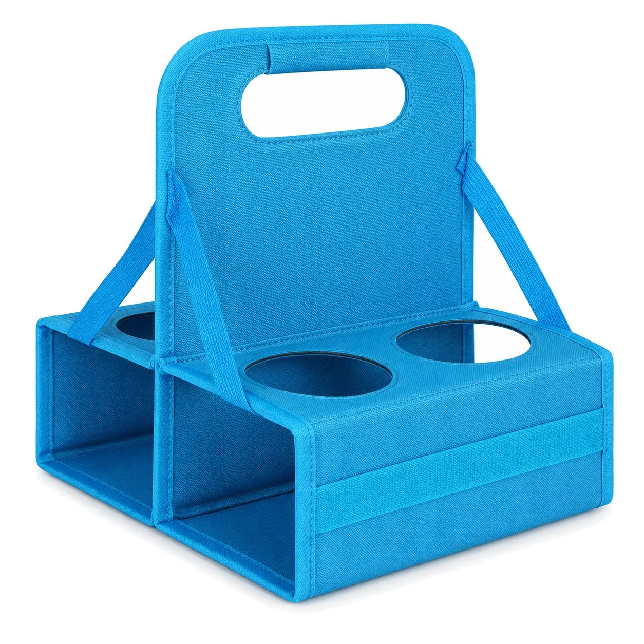 Foldable Reusable Four Cup Drink Carrier with Reinforced Slots and Carry Handle