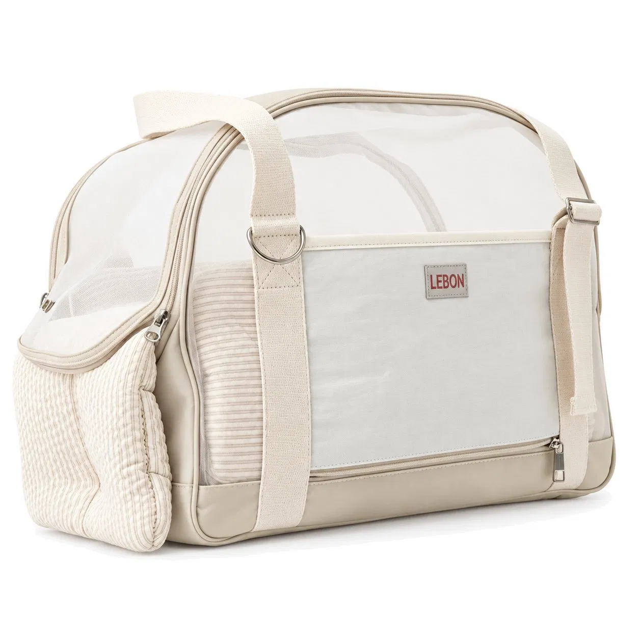 Breathable Mesh Pet Carrier Tote Bag with Luggage Sleeve for Small Dogs and Cats