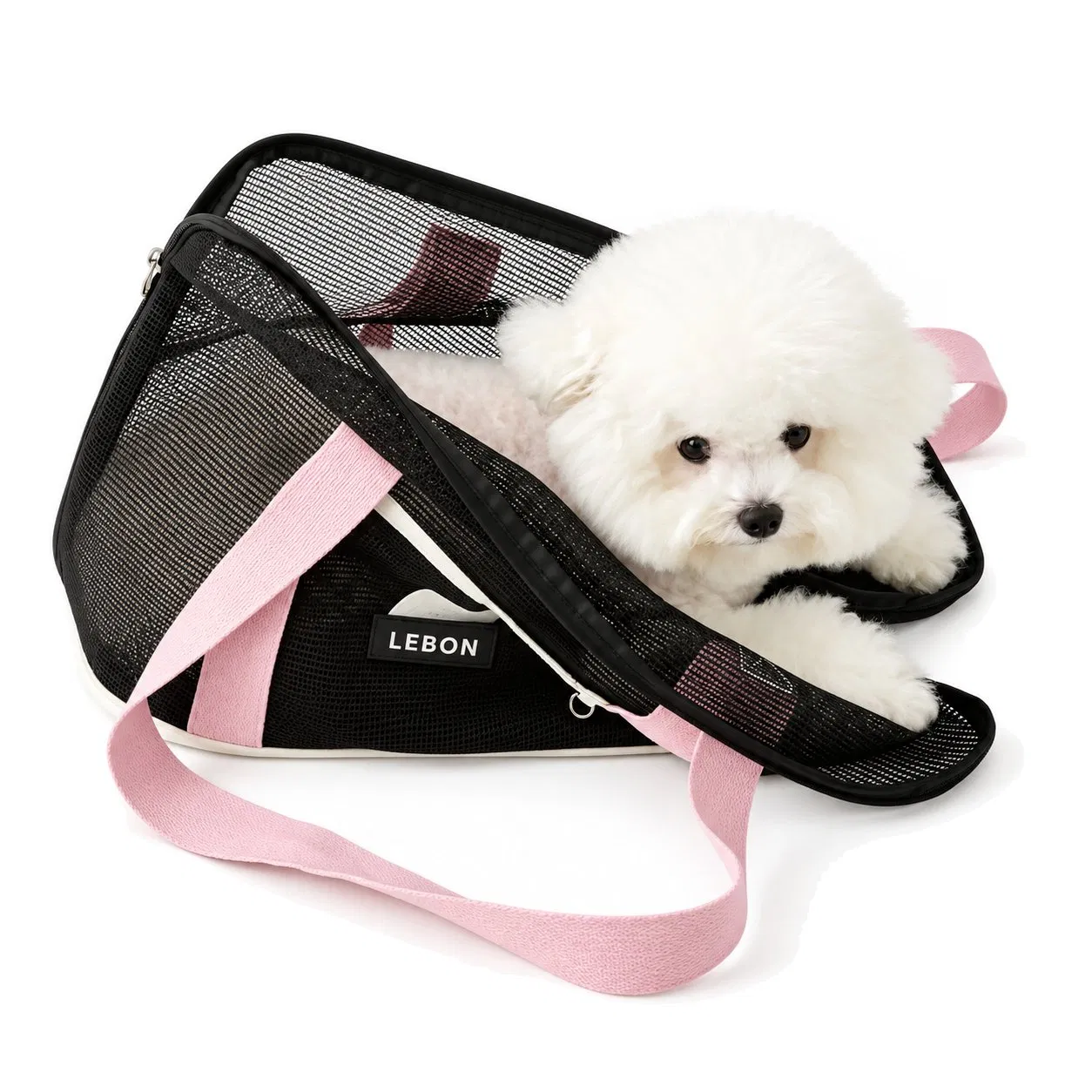 Portable Foldable Mesh Pet Tote Shoulder Bag with Storage Pocket for Small Pets