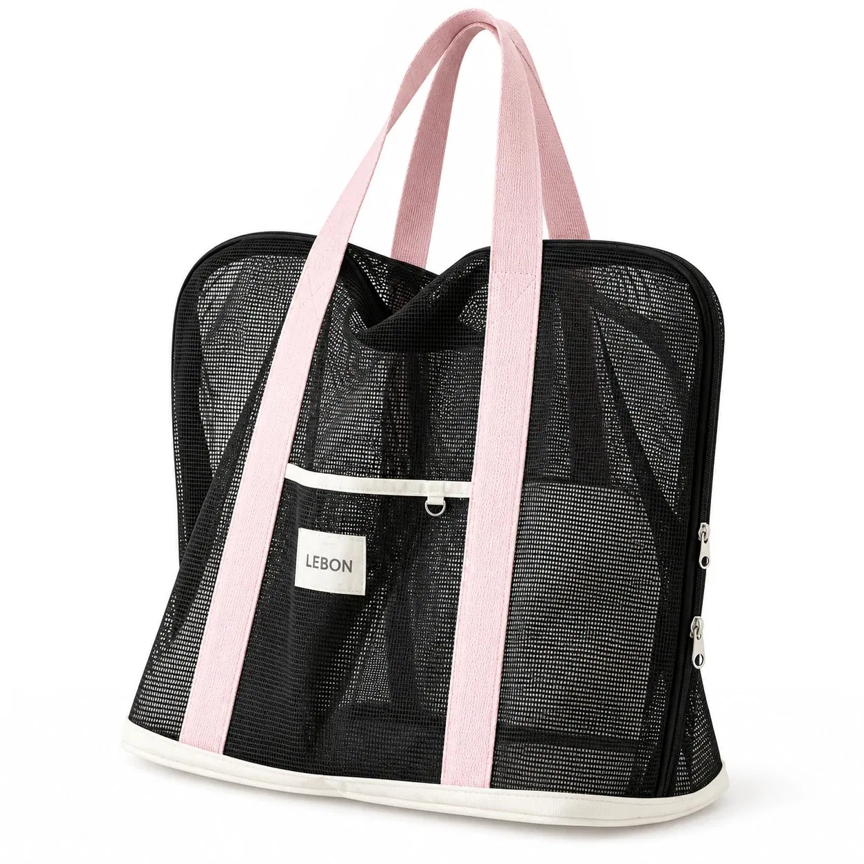 Foldable Mesh Pet Carrier Shoulder Tote Bag with Visible Window for Small Dogs and Cats