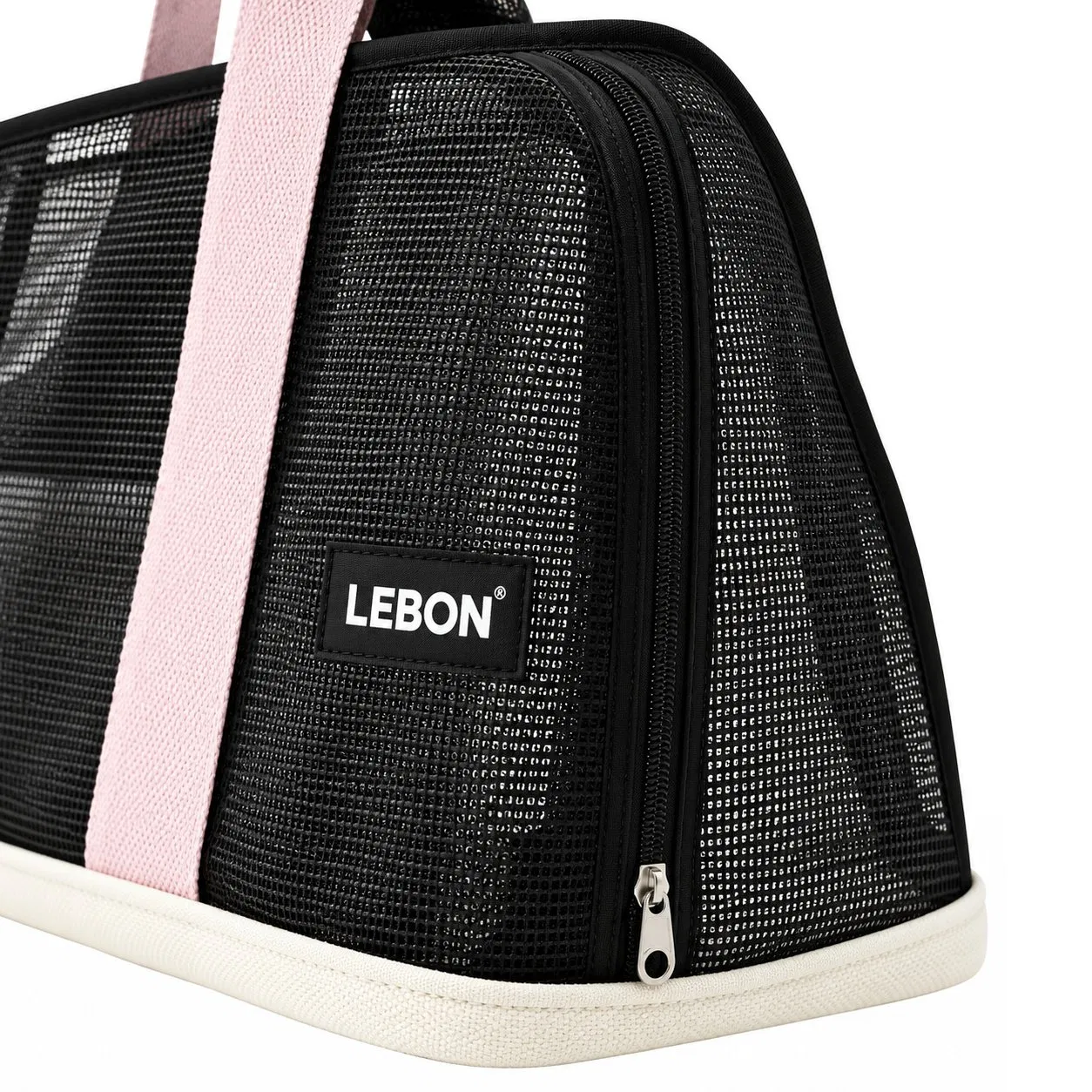 Foldable Mesh Pet Carrier Shoulder Tote Bag with Visible Window for Small Dogs and Cats