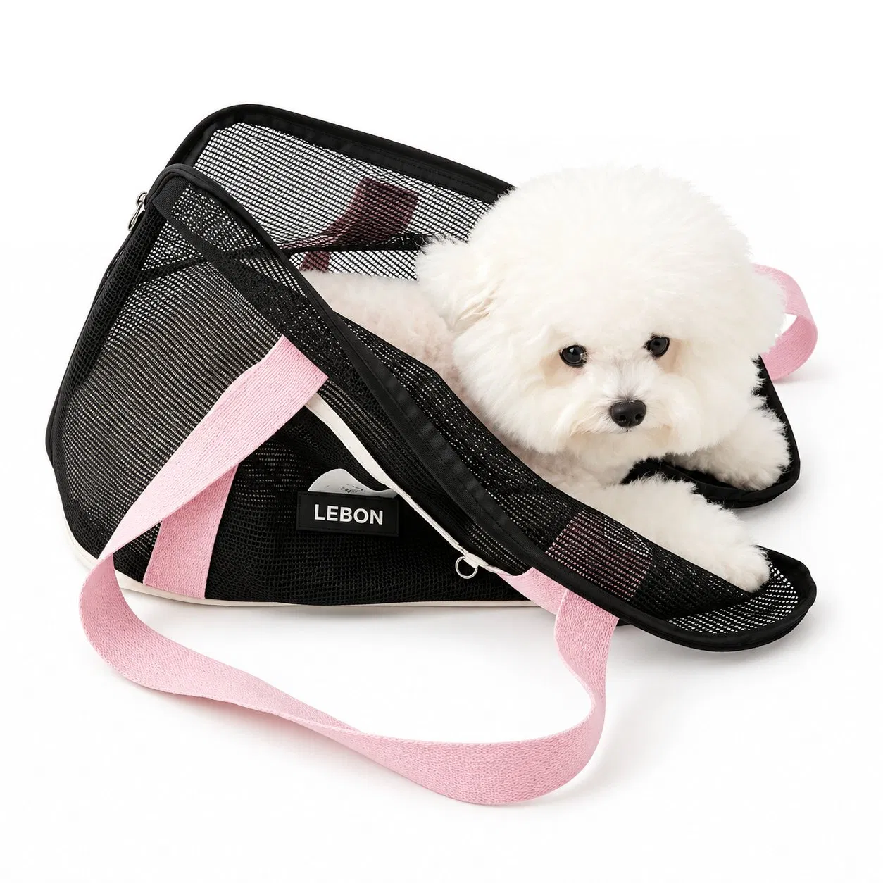 Foldable Mesh Pet Carrier Shoulder Tote Bag with Visible Window for Small Dogs and Cats