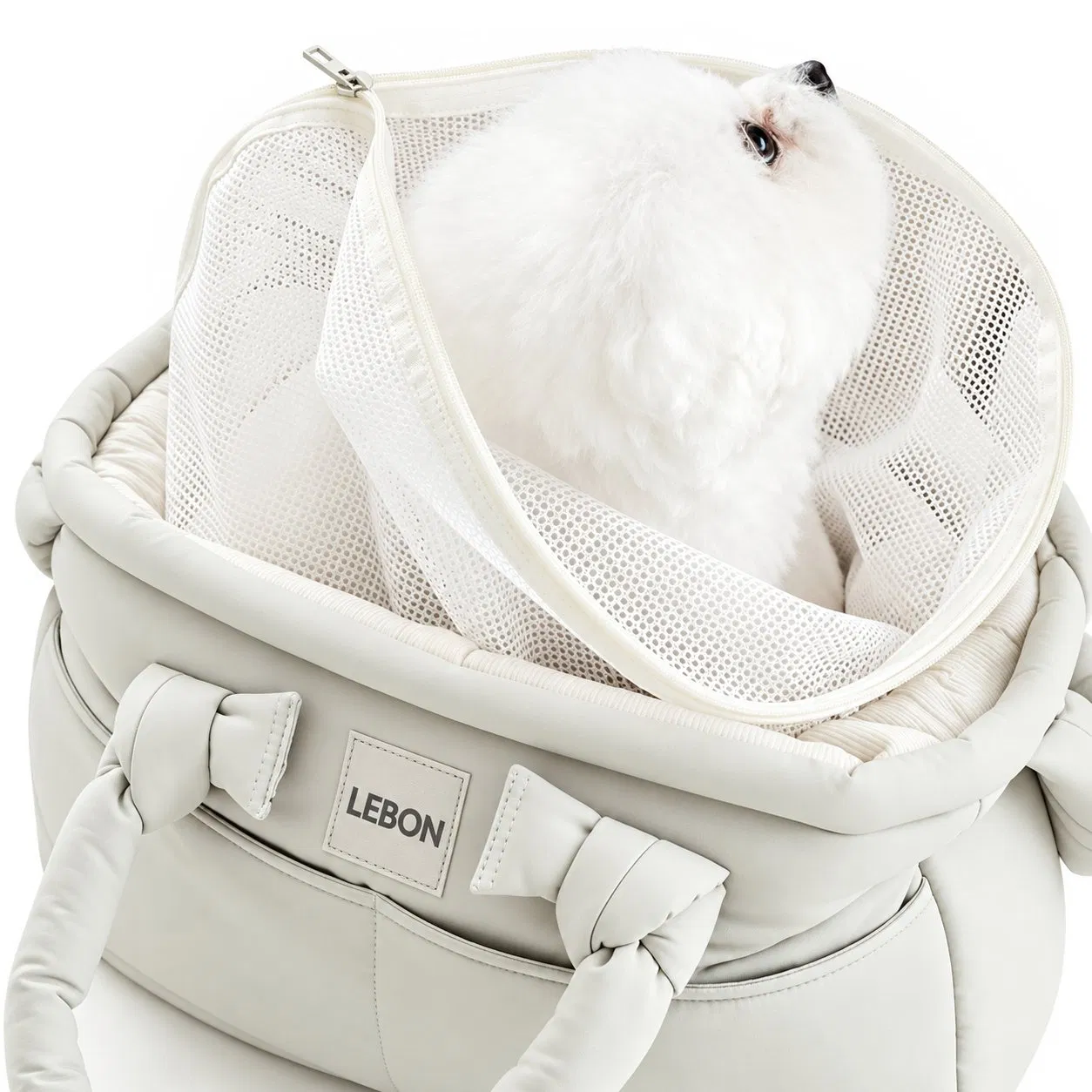 Soft Padded Mesh Pet Carrier Tote Shoulder Bag with Storage Pockets