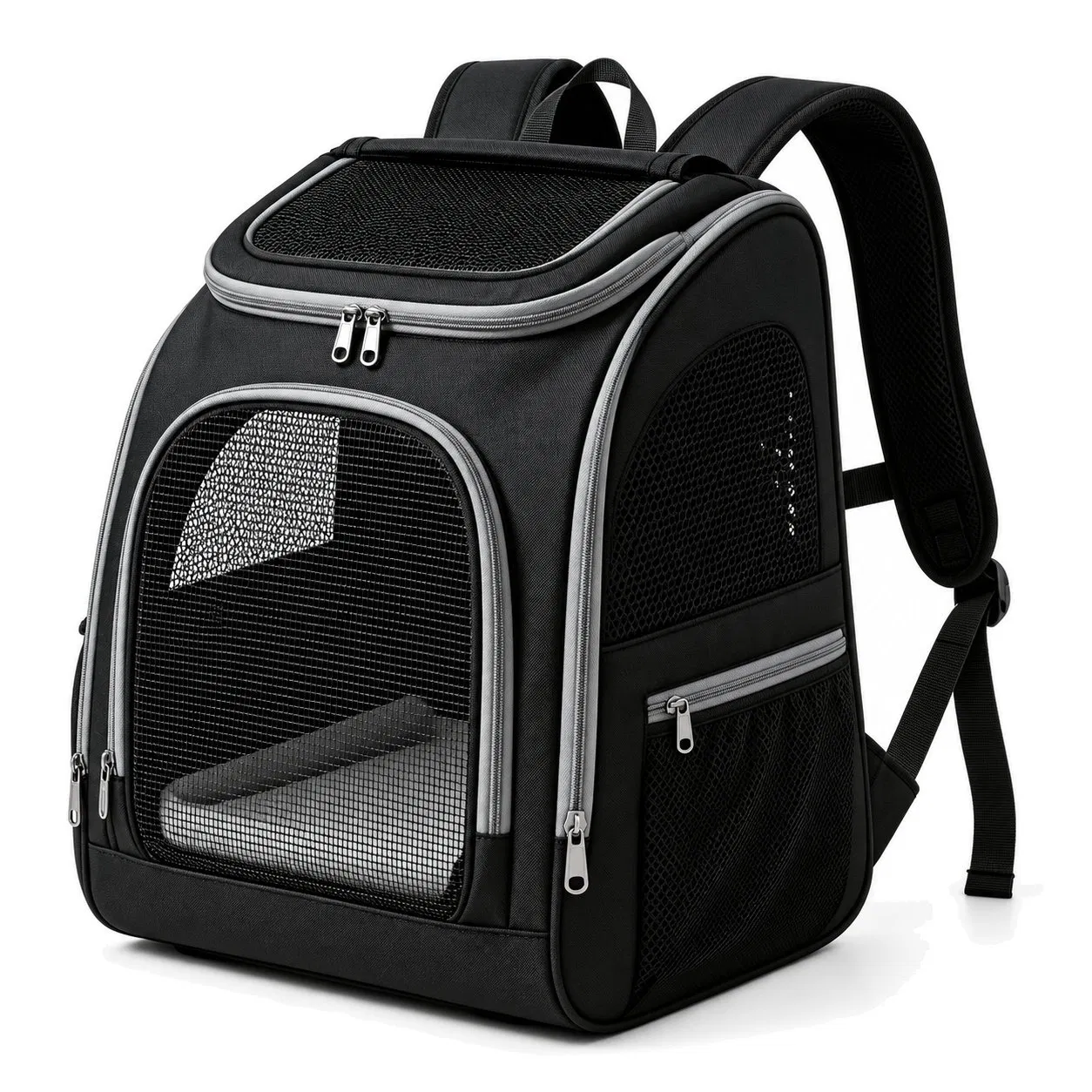 Expandable Oxford Pet Backpack Carrier with Breathable Mesh Panels