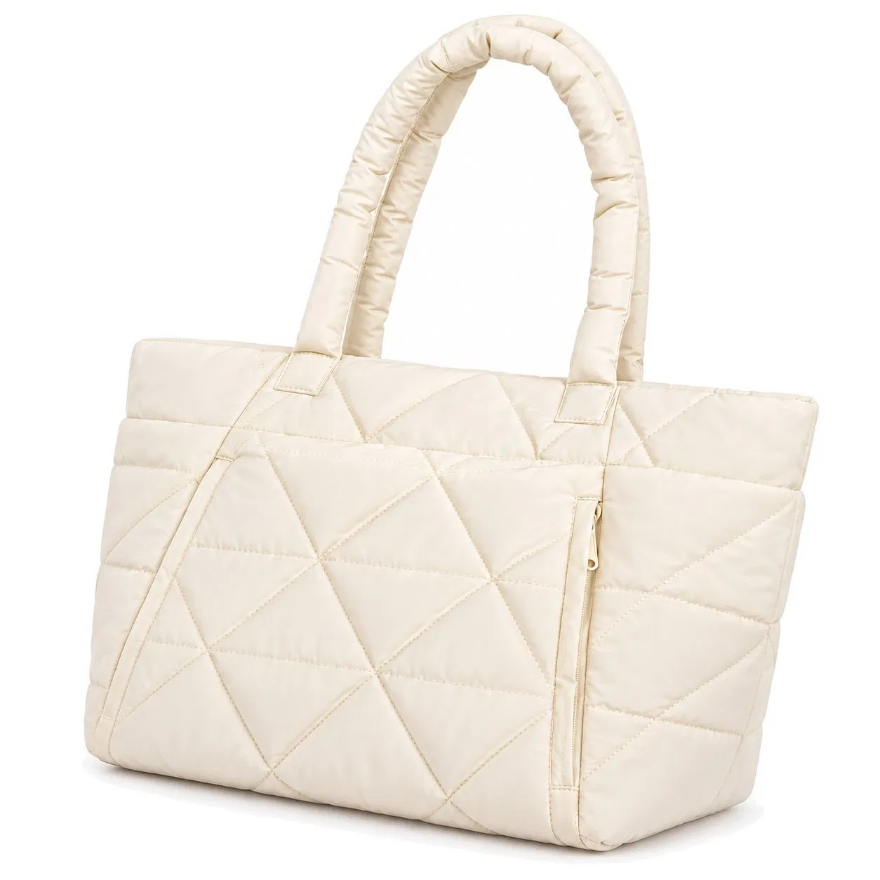 Lightweight Quilted Nylon Puffer Tote Shoulder Bag for Work and Travel