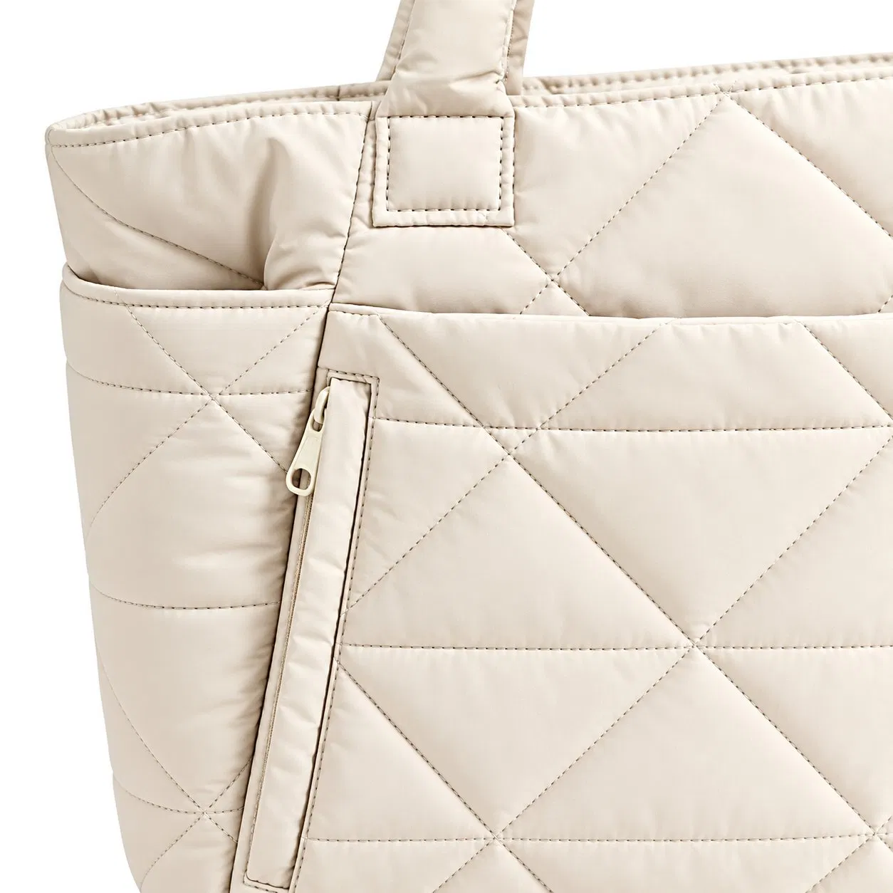 Lightweight Quilted Nylon Puffer Tote Shoulder Bag for Work and Travel