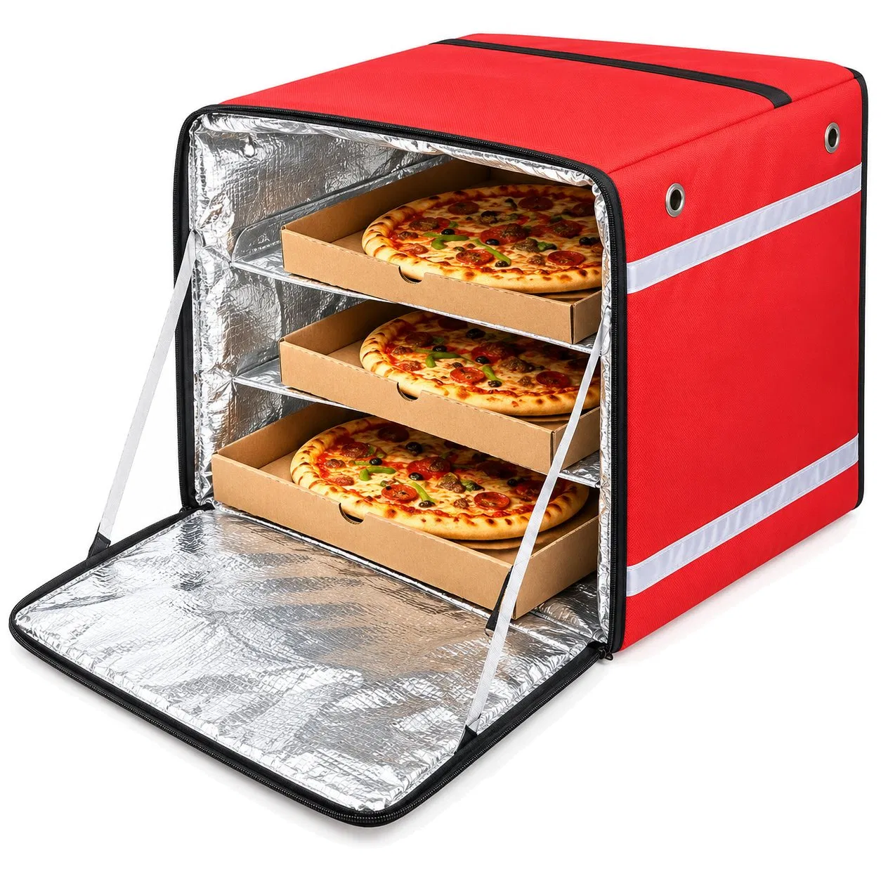 Custom Insulated Food and Pizza Delivery Backpack with Foil Lining