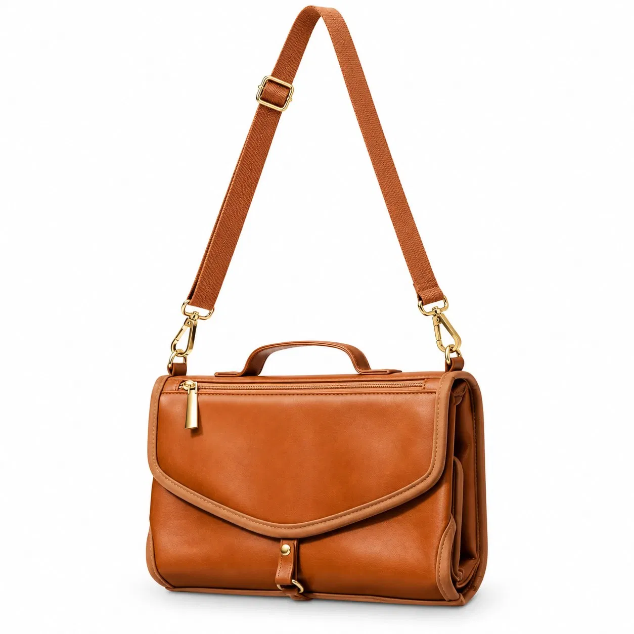 Waterproof PU Leather Foldable Portable Baby Diaper Changing Pad Bag