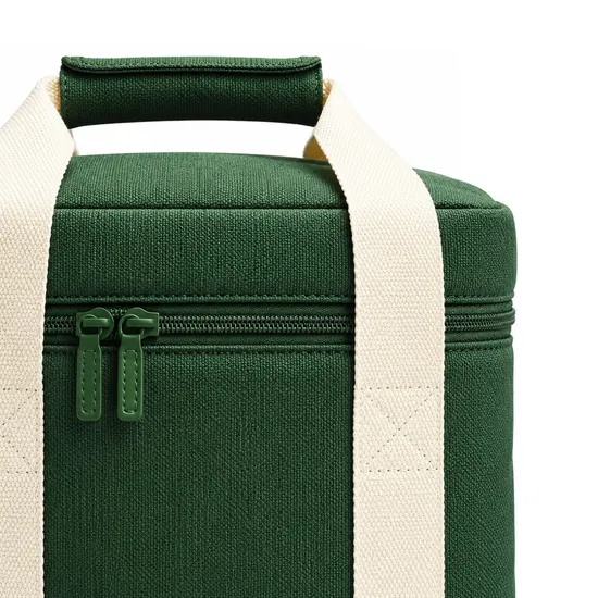 Custom Canvas Insulated Cooler Bag with Zipper for Picnic Camping Lunch