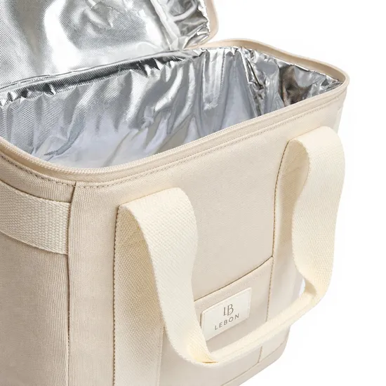Custom Canvas Insulated Cooler Bag with Zipper for Picnic Camping Lunch