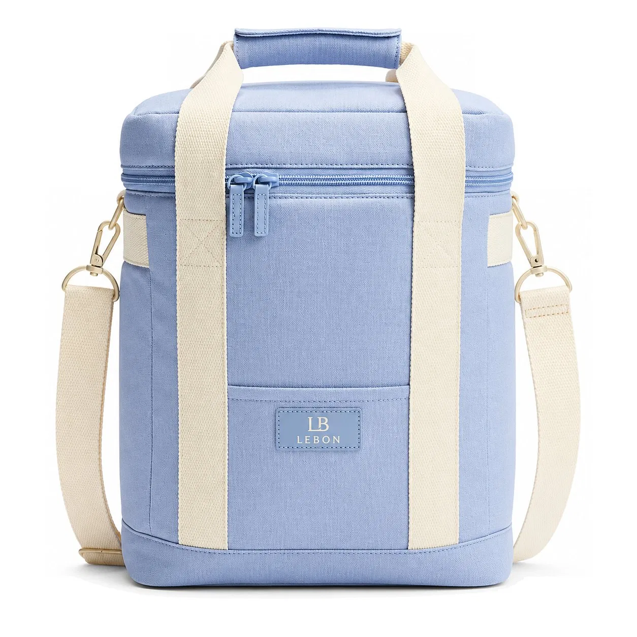 Custom Canvas Insulated Cooler Bag with Zipper for Picnic Camping Lunch
