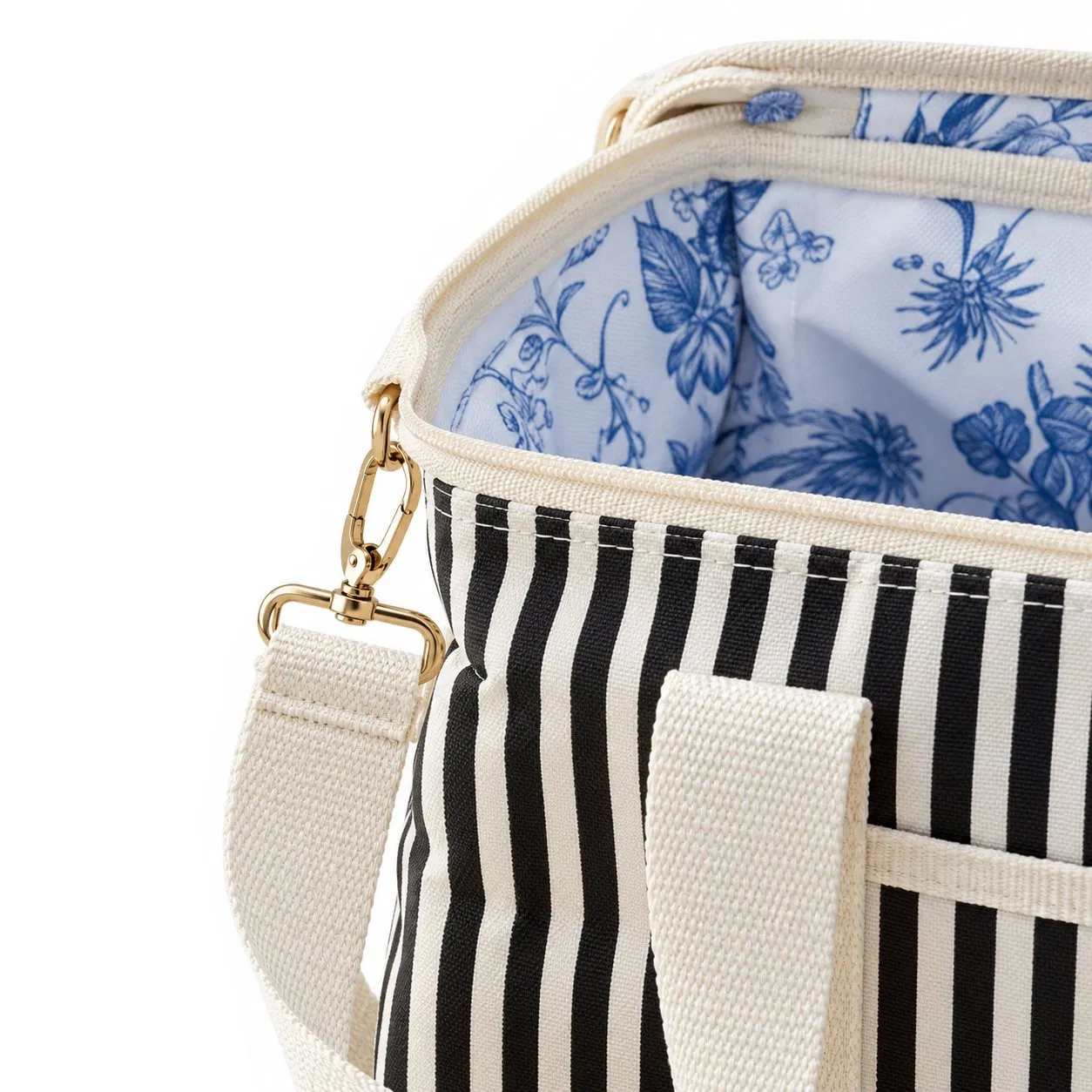 Custom Striped Polyester Insulated Lunch Cooler Bag for Picnic and Travel