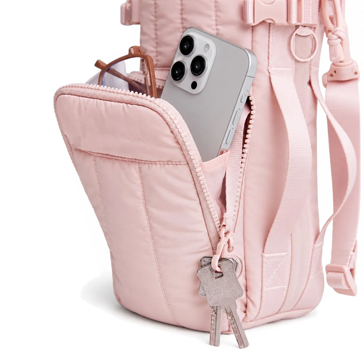Custom Logo Insulated Water Bottle Carrier Sling Bag with Phone Pocket for Hiking