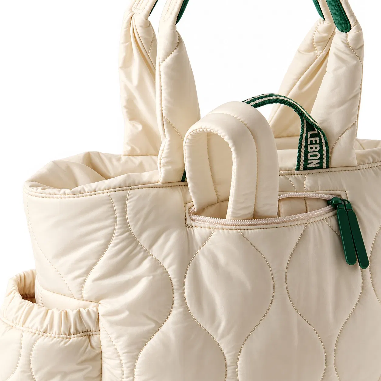 Women Quilted Nylon Pickleball Tennis Racket Backpack Tote Bag