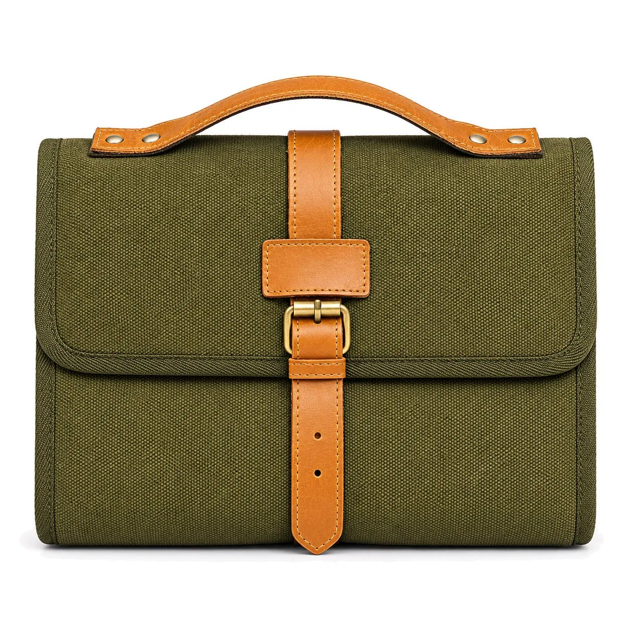 Custom Foldable Hanging Travel Cosmetic Bag with Soft Handle and Zipper Closure