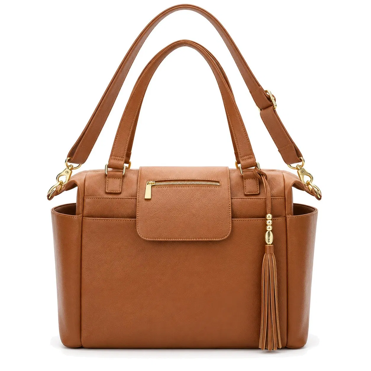 Custom PU Crossbody Diaper Bag with Changing Mat and Cup Holder