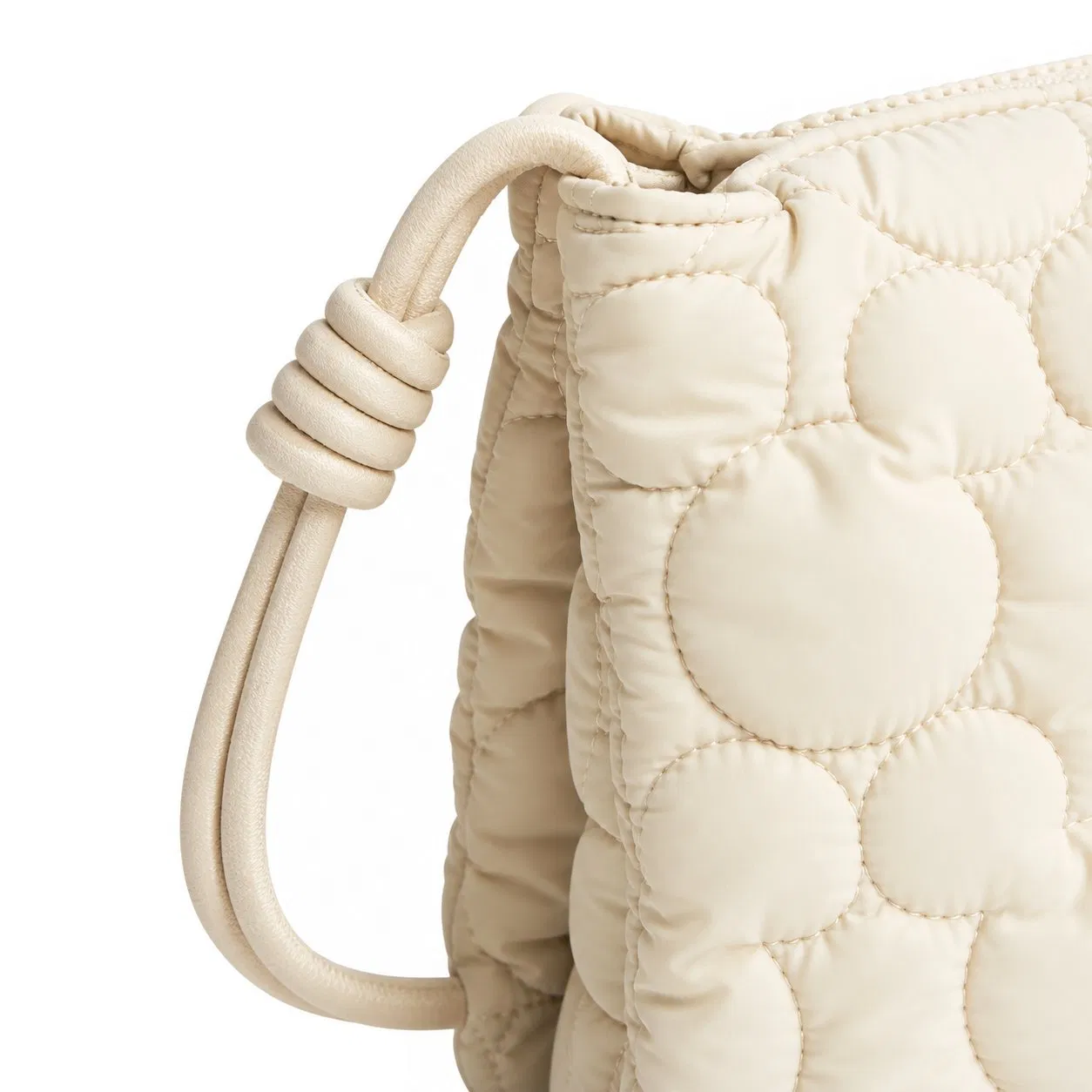Custom Recycled Nylon Quilted Tote Bag with Removable Shoulder Strap