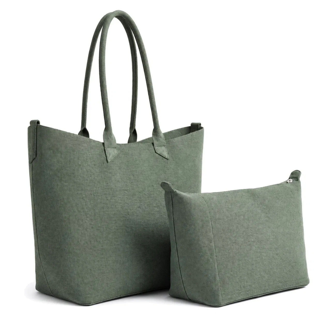 Custom Lightweight Knit Tote Bag with Zipper Pouch for Daily Work Travel