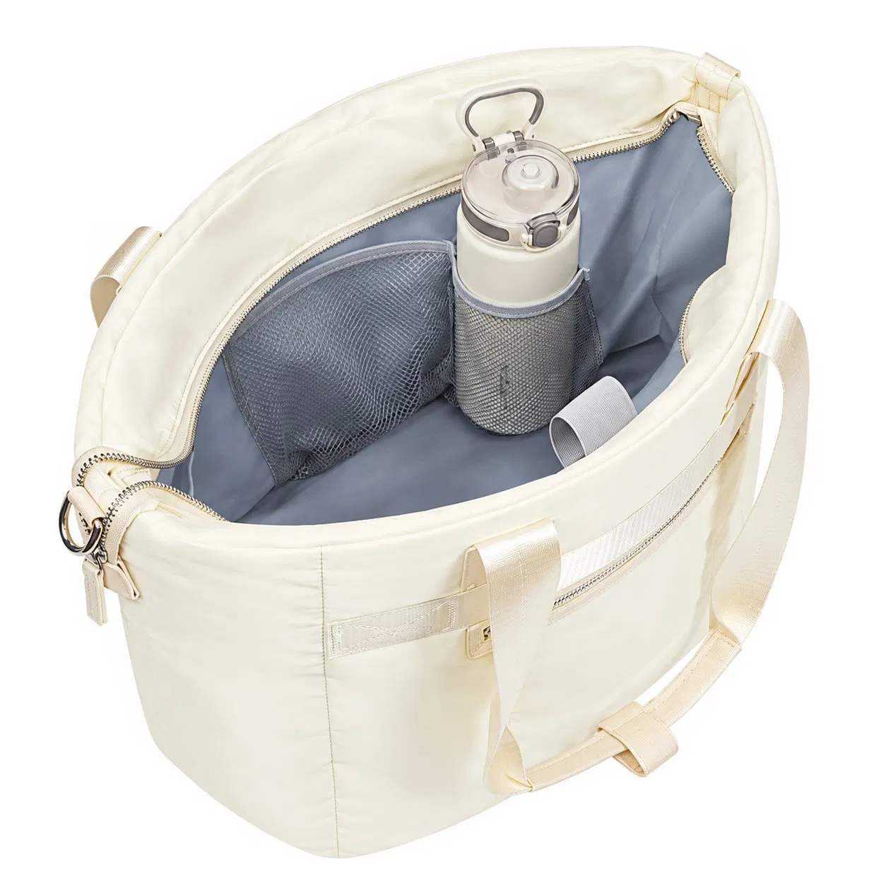 Custom Nylon Tote Handbag with Multiple Pockets for Women Travel Shopping