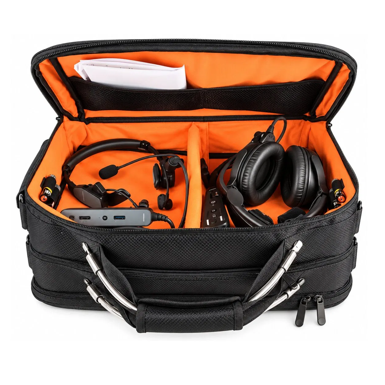 Custom Expandable Pilot Flight Travel Bag with Protective Headset Pocket